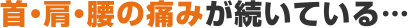 首・肩・腰の痛みが続いている…